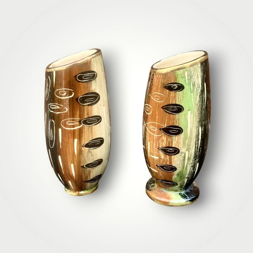 Two antique earthenware vases by Hubert Bequet (Belgium) - 1950s