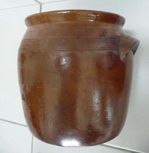 Old grease pot or candied stoneware pot