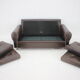 1970s Danish Brown Leather 2 Seater Sofa