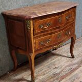 Lady's jump seat commode, curved, Louis XV style made of precious wood.
