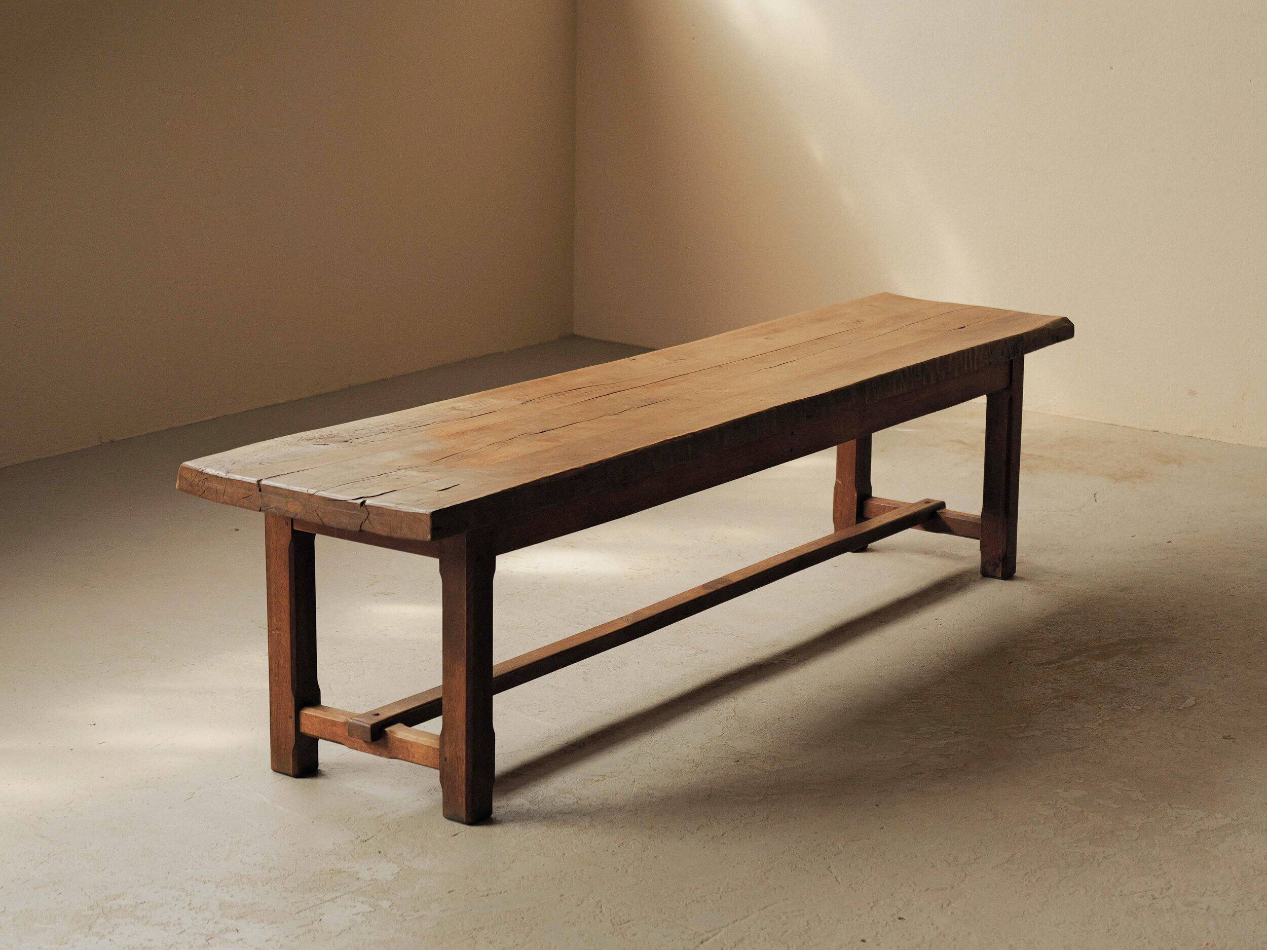 Large solid wood table, handcrafted.