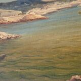 Oil on canvas signed, 19th century, Mediterranean coves