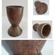 solid wood vase carved brutalist vintage