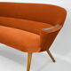 Canapé scandinave vintage Danemark années 1960 velours roux