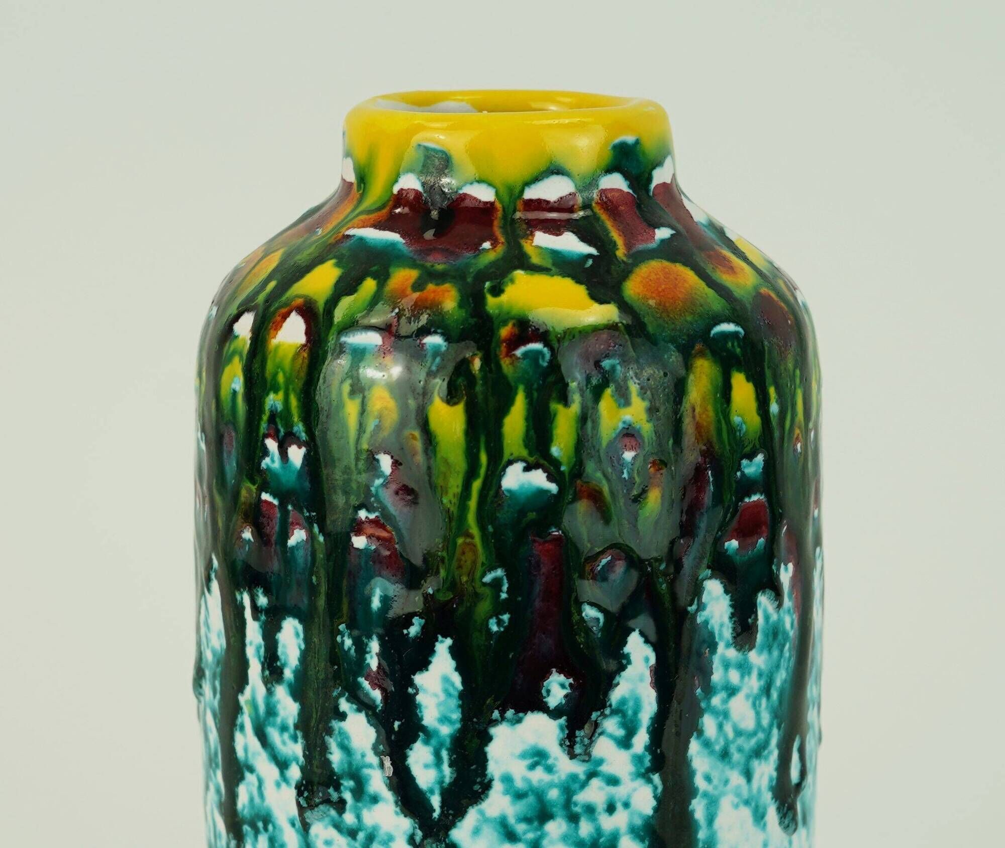 keramia iparművész budapest VASE - colorful drip glaze - hungarian ceramics