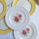 Vintage yellow and pink dinner plates