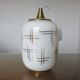 Hanging opaline white gold geometric patterns 60s 70s