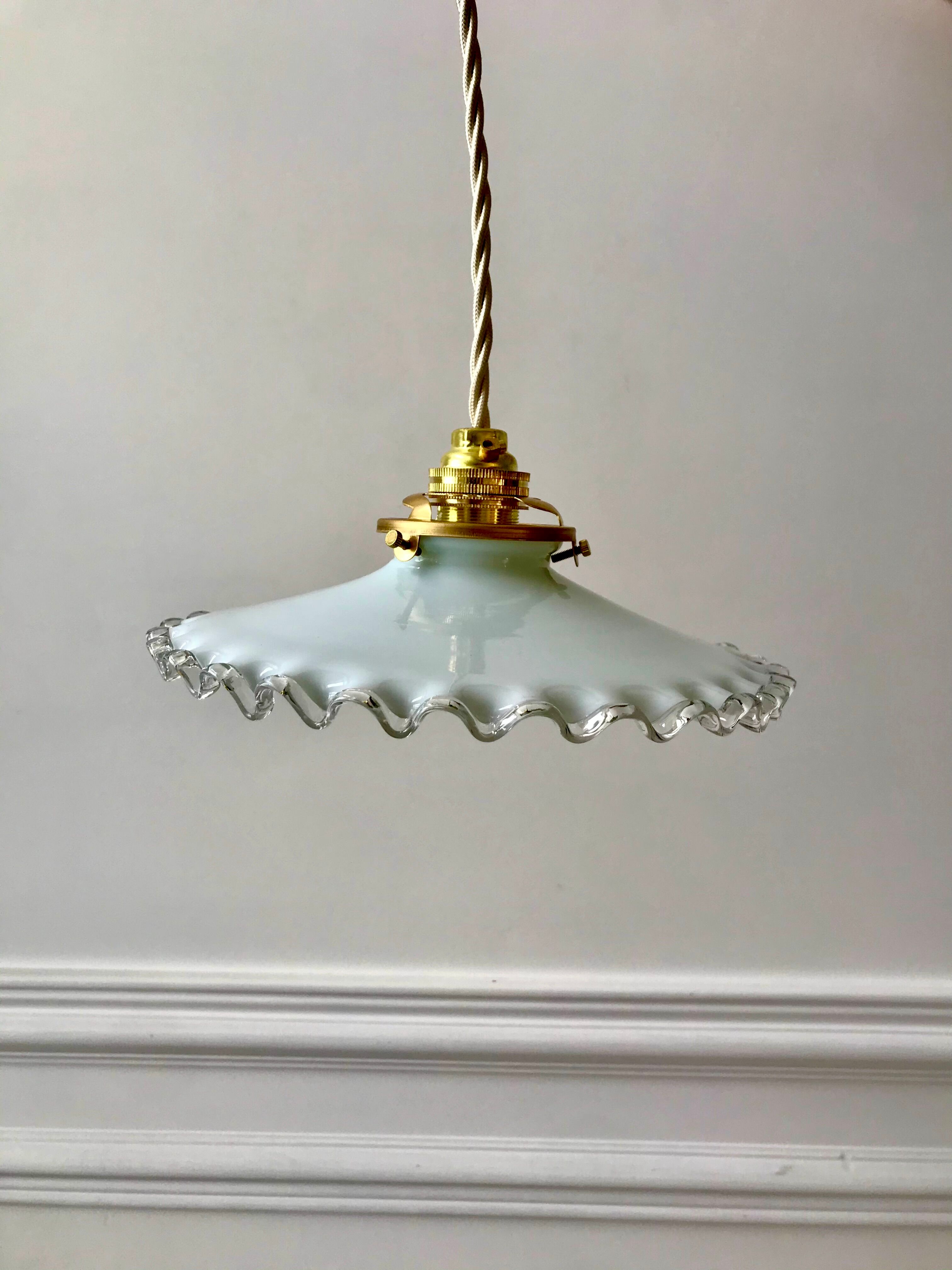 small serrated opaline supension early twentieth century