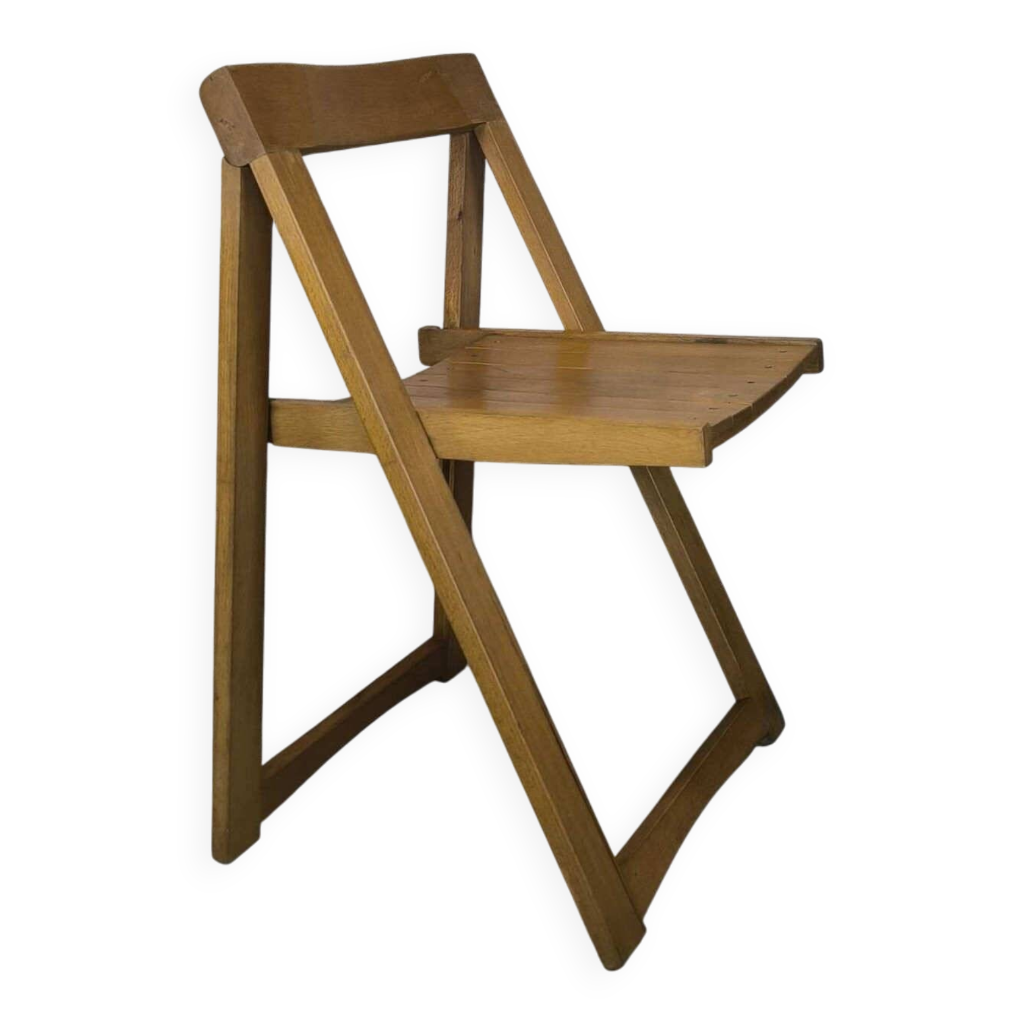 Vintage folding chair in wood by Aldo Jacober