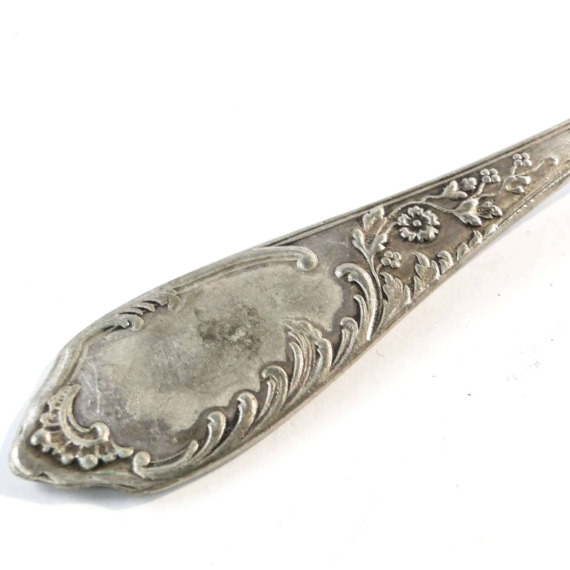 Art Deco sugar spoon, silver-plated brass, Poland, 1930s