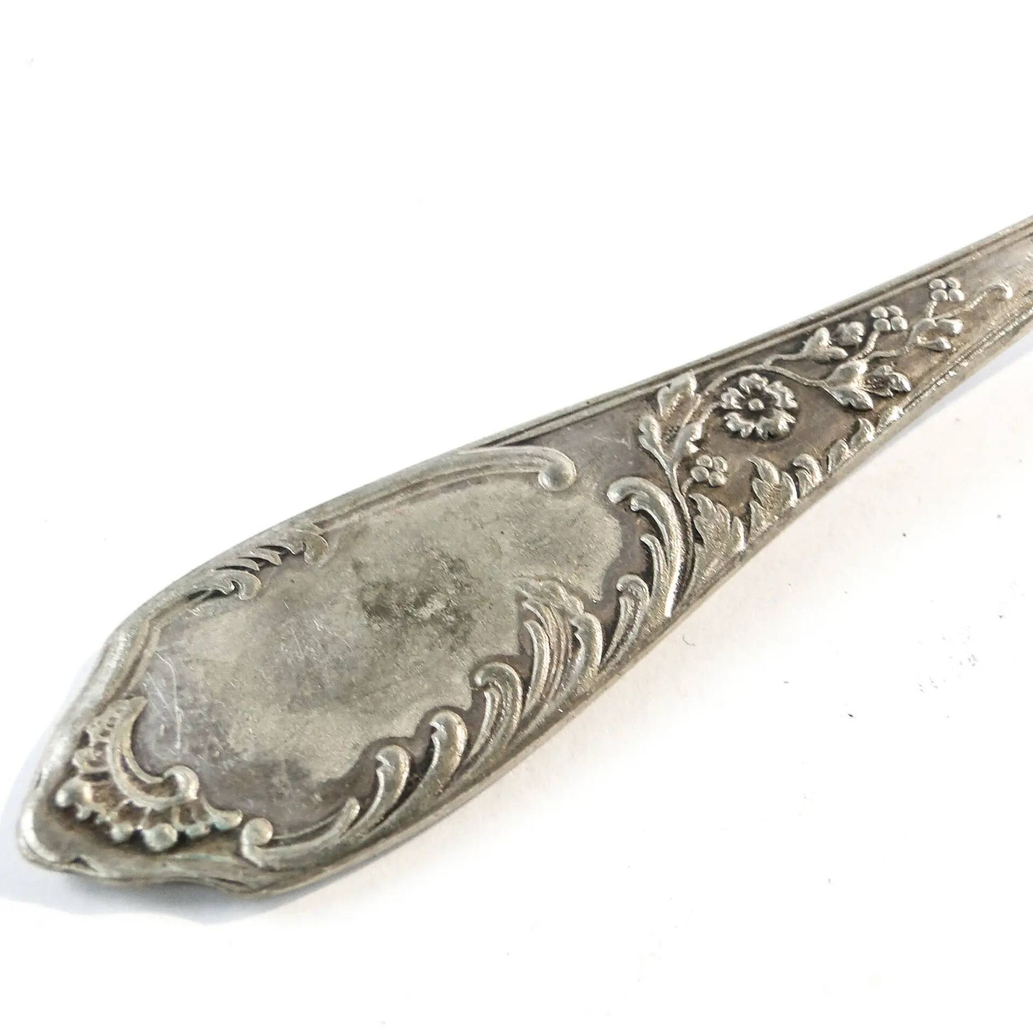 Art Deco sugar spoon, silver-plated brass, Poland, 1930s