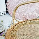 Wicker and glass top