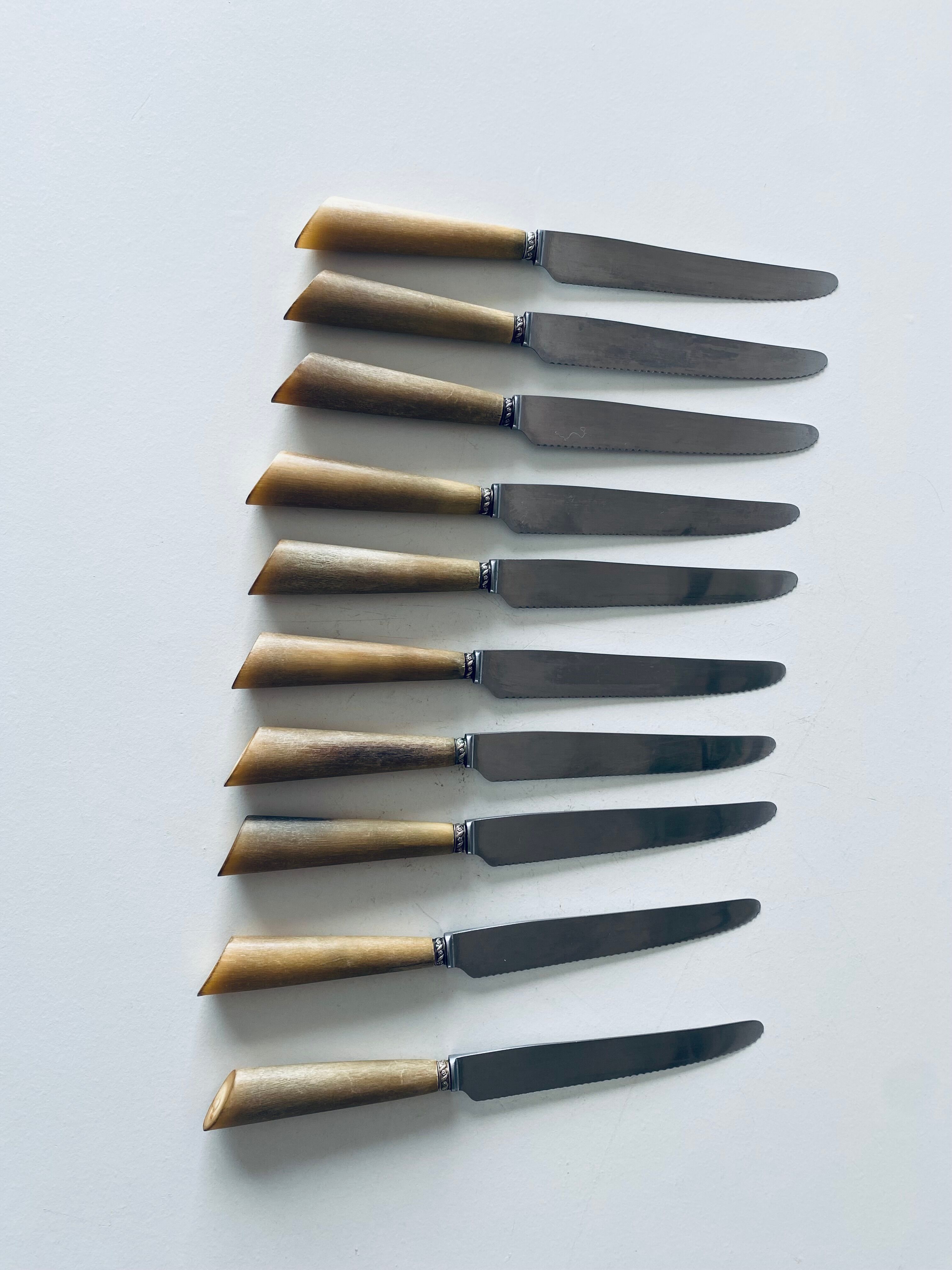 Set of 10 antique knives