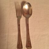 Pair of Christofle monogrammed cutlery