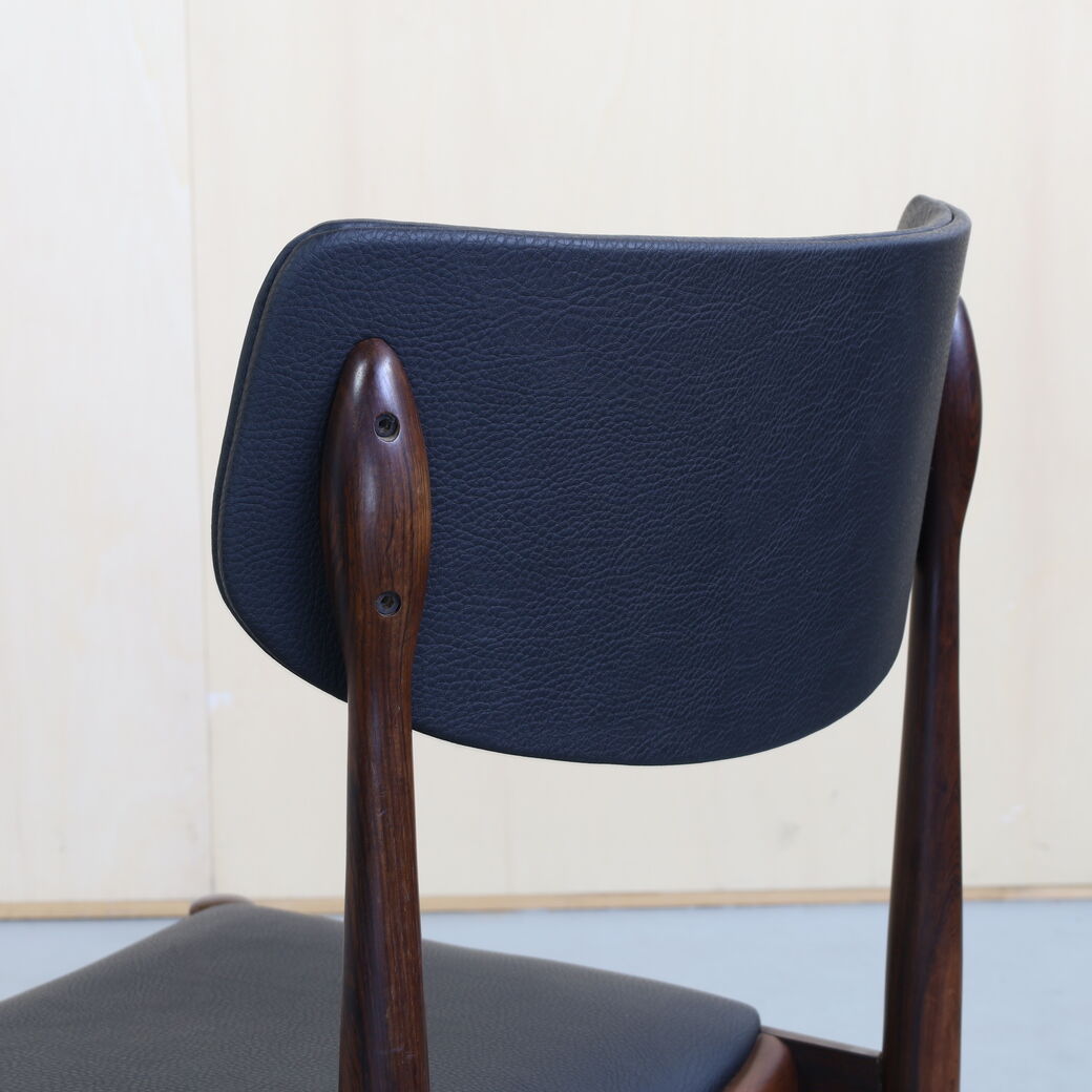 4 Dining Chair in Rosewood and Leatherette by AWA, 1960s
