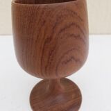 Scandinavian bottle and teak glass service