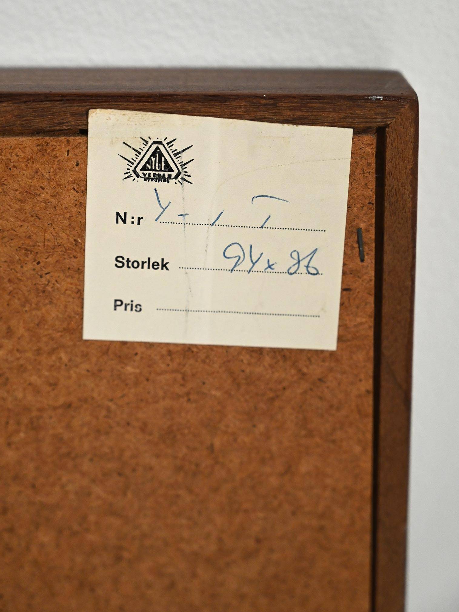 Swedish Scandinavian teak mirror with label