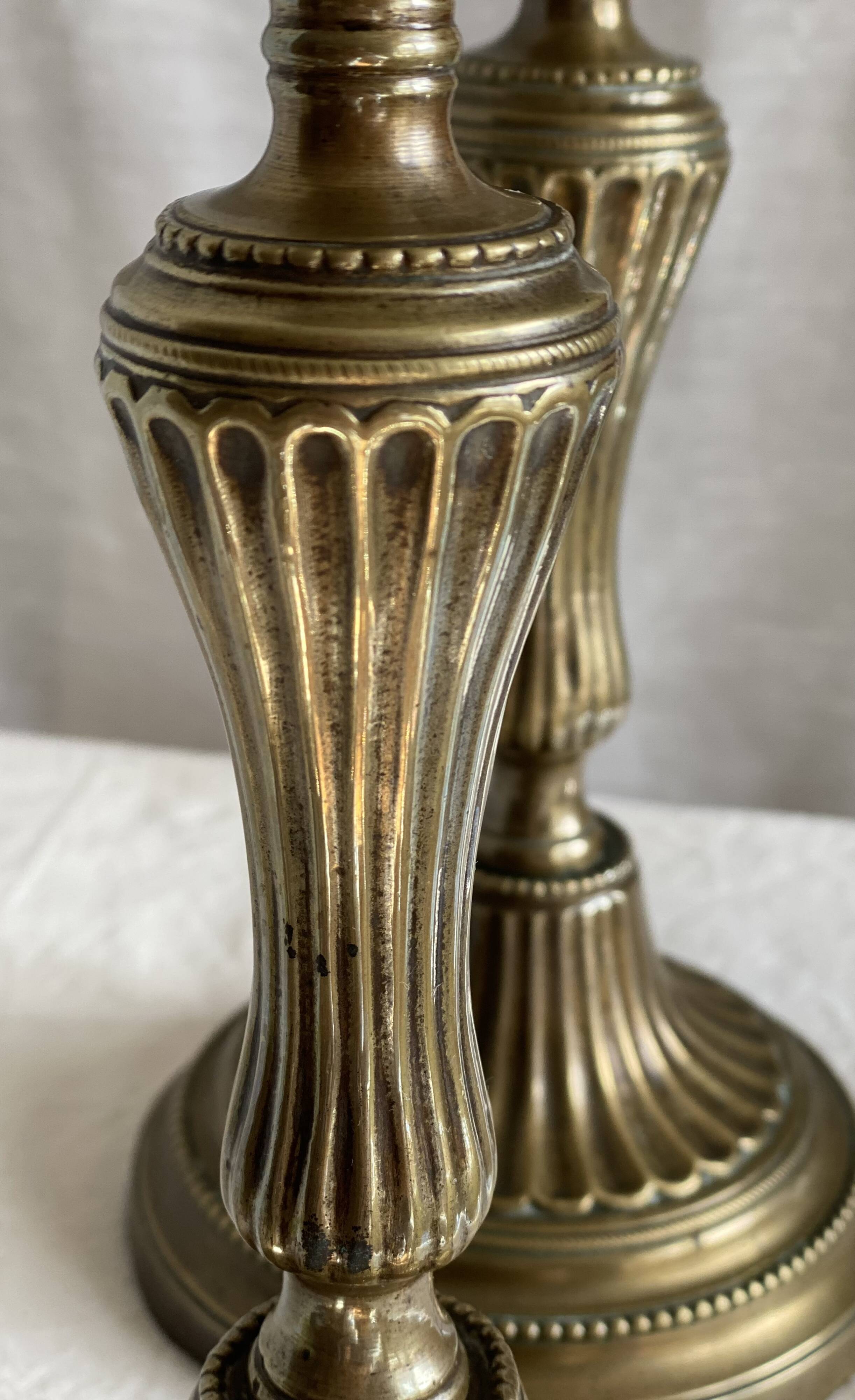 Pair of 19th century brass candlesticks