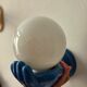1980s wall lamp, hand with light globe, white ceramic - 80s design