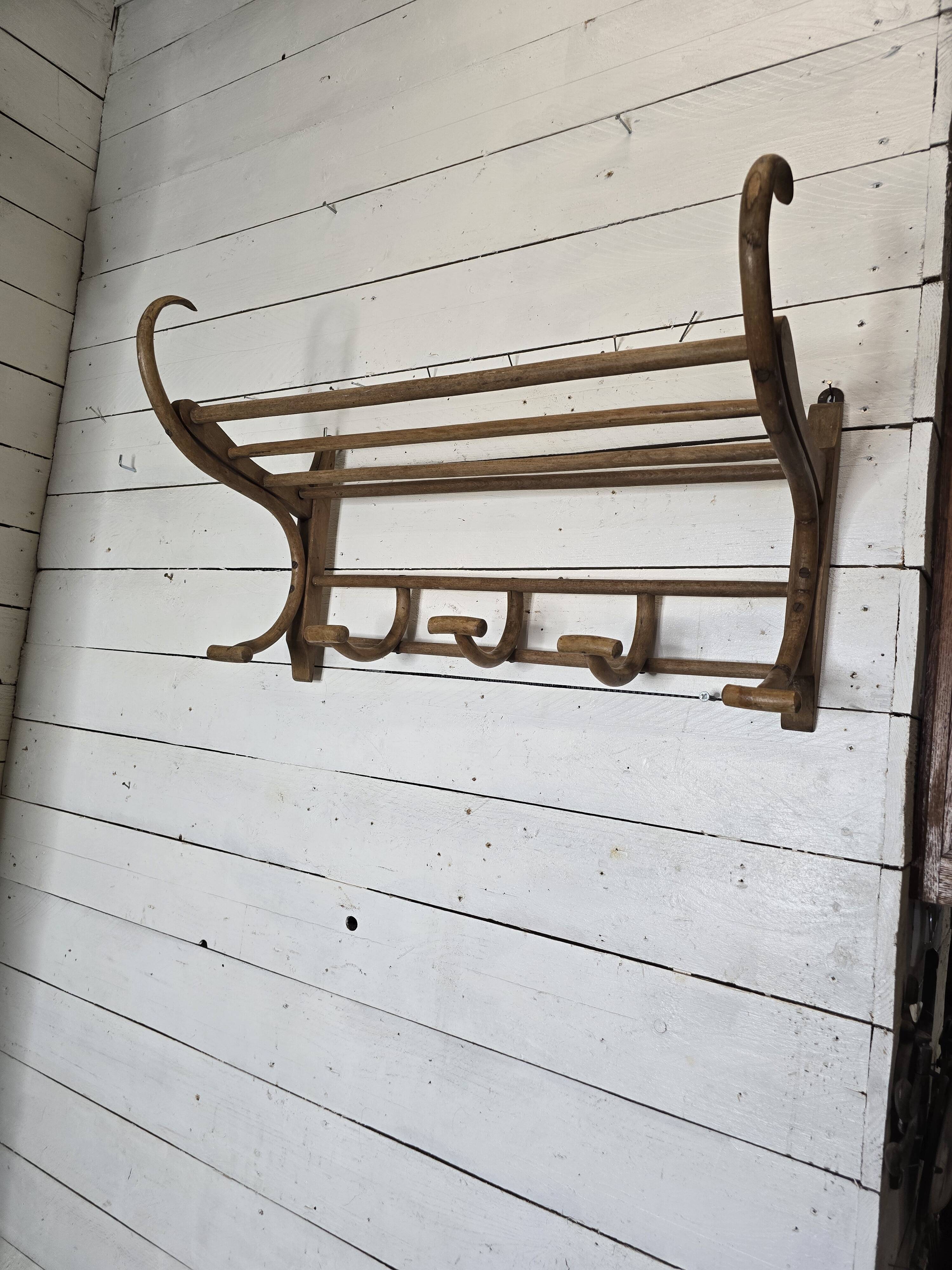 Old curved wooden coat rack