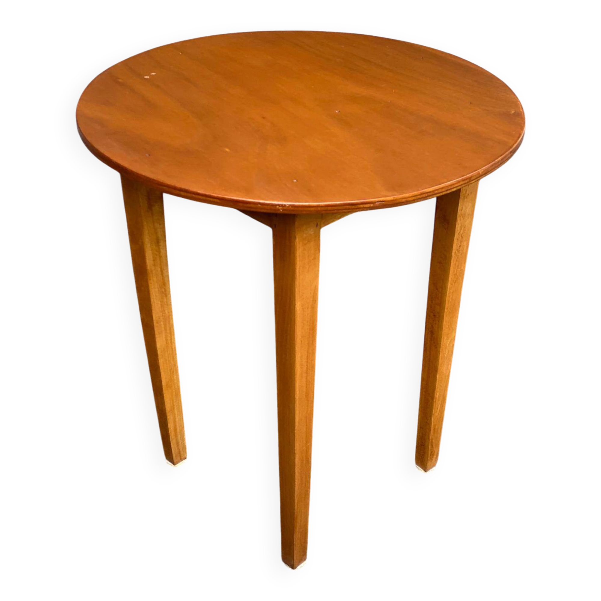 1960s Scandinavian round wooden side table