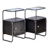 2 iron bedside tables, 1950s