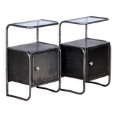 2 iron bedside tables, 1950s