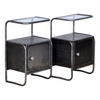 2 iron bedside tables, 1950s