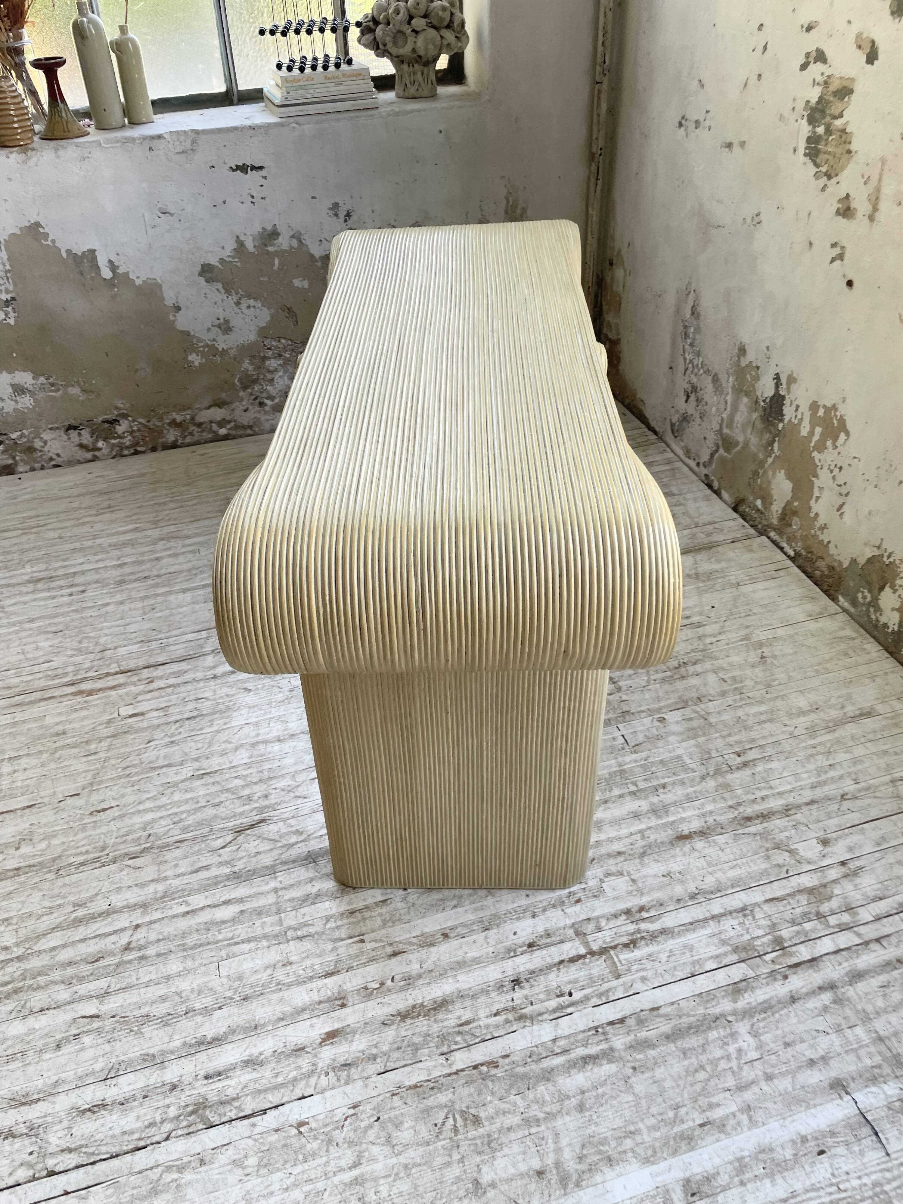 70s console in tropicalist rattan