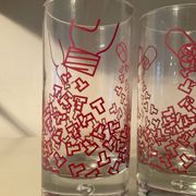 Série 4 verres vintage Durobor pied bullé