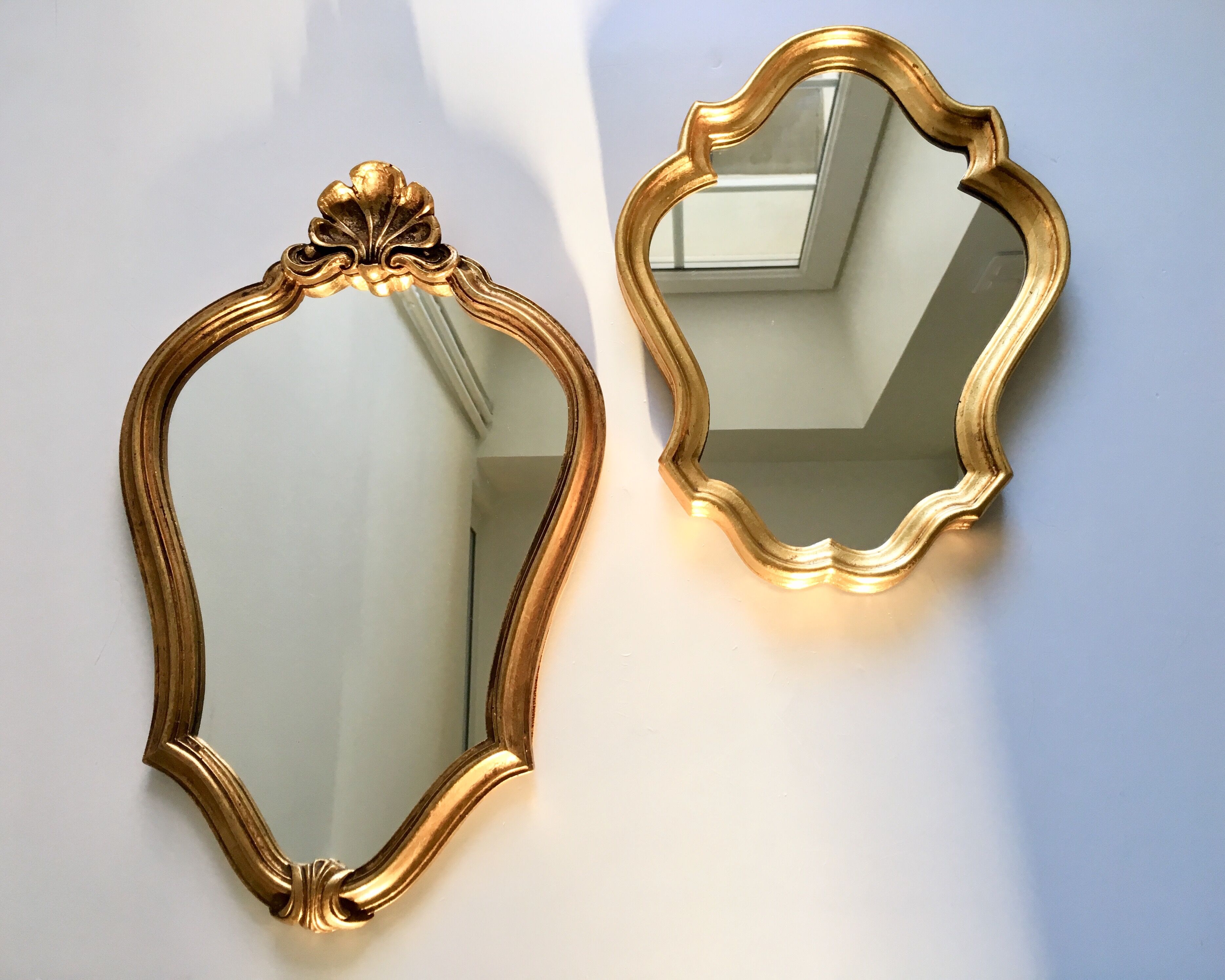 Mirror rocked carved and gilded wood 30x45cm