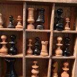 Printing locker and wooden chess pieces