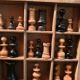Printing locker and wooden chess pieces