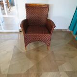 Woven rattan armchair, 1980s