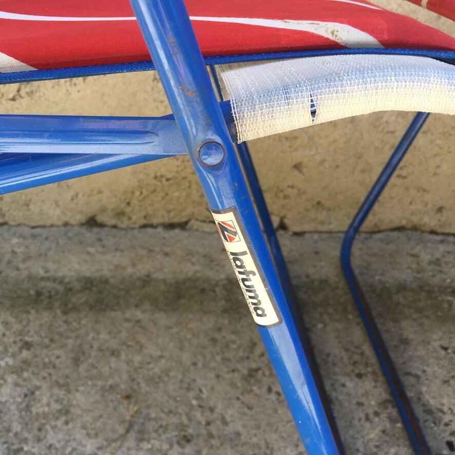 Pair of foldable camping armchairs "lafuma"