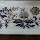 Victoria rectangular tray, hand-painted blue and gold porcelain decoration