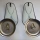 Pair of vintage art deco style glass wall sconces