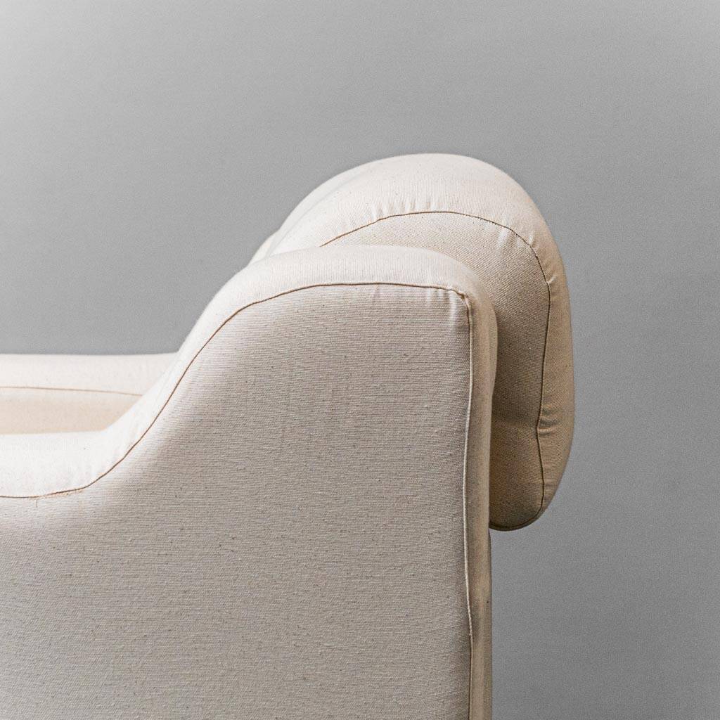 Coppia di poltrone cotone bianco saporiti anni ’70 vintage modernariato
