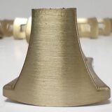 Fourteen 70s design gold steel furniture handles