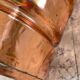 Vintage copper lion's head umbrella holder