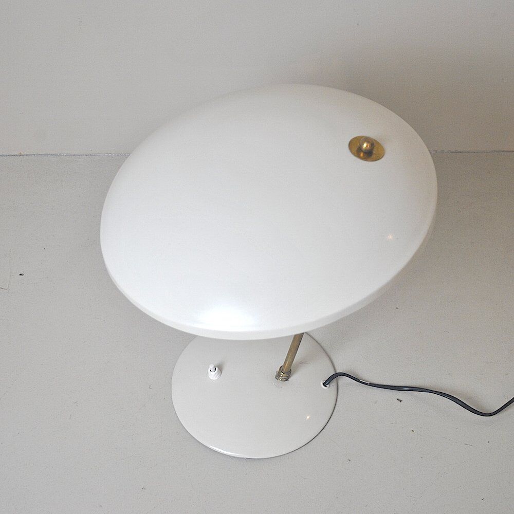 Mid-Century table lamp in aluminium and brass, Italy, 1950s