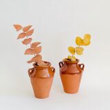 Pair of terracotta amphora vases