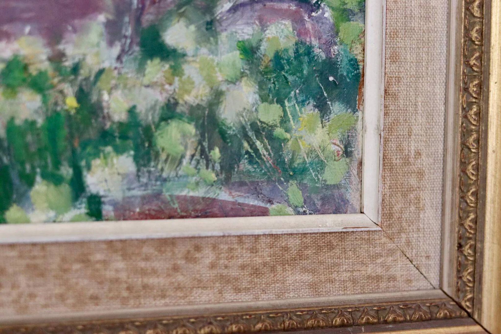 Mid-century oil painting "Mountain Scene"