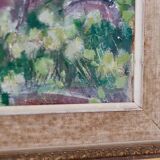 Mid-century oil painting "Mountain Scene"