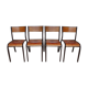 Lot de 4 chaises d'école Mullca 510 vintage