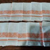 Set of twelve apricot damask cotton napkins days 25 x 26 cm