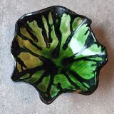 Vintage green ceramic bowl signed PL IV