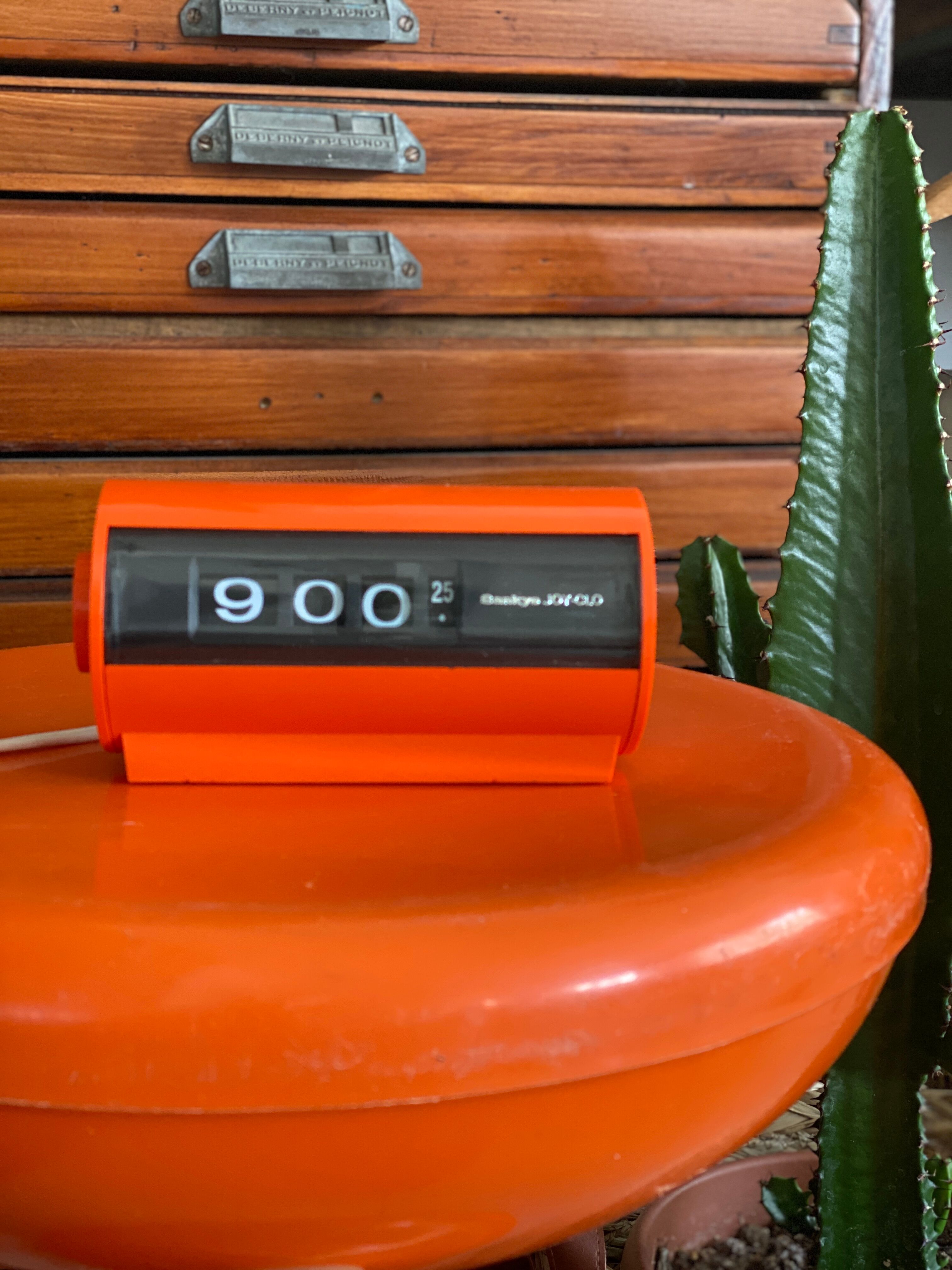 Vintage alarm clock sankyo orange