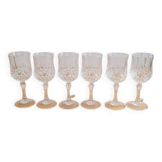 Service of 6 crystal wine glasses