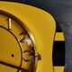Vintage formica clock rectangular silent wall clock "Lora yellow black"